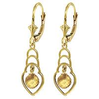 Citrine Wireframe Drop Earrings 1.25ctw in 9ct Gold