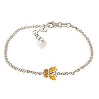 citrine adjustable butterfly bracelet 06ctw in 9ct white gold