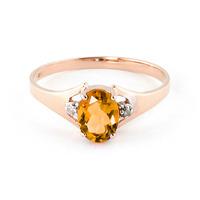 Citrine and Diamond Desire Ring 0.75ct in 9ct Rose Gold