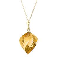 Citrine Briolette Pendant Necklace 11.75ct in 9ct Gold