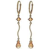 Citrine Twist Drop Earrings 3.5ctw in 9ct Gold