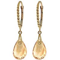 Citrine Plait Stem Briolette Drop Earrings 6.0ctw in 9ct Gold