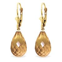 Citrine Briolette Drop Earrings 14.0ctw in 9ct Gold