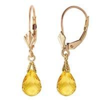 Citrine Droplet Briolette Earrings 2.5ctw in 9ct Gold