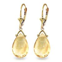 Citrine Droplet Briolette Earrings 10.2ctw in 9ct Gold