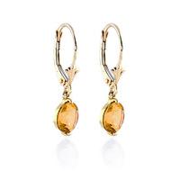 Citrine Drop Earrings 3.1ctw in 9ct Gold