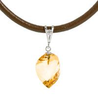 citrine and diamond pendant necklace 1175ct in 9ct white gold