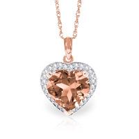 citrine and diamond halo pendant necklace 31ct in 9ct rose gold