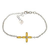 Citrine Adjustable Cross Bracelet 1.15ctw in 9ct White Gold