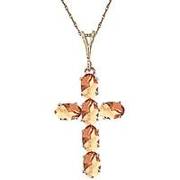 Citrine Rio Cross Pendant Necklace 1.5ctw in 9ct Gold