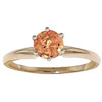 Citrine Crown Solitaire Ring 0.65ct in 9ct Gold