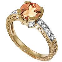 Citrine and Diamond Renaissance Ring 1.5ct in 9ct Gold