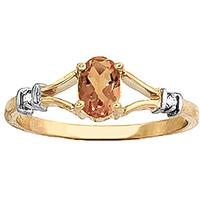 Citrine and Diamond Aspire Ring 0.45ct in 9ct Gold