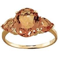 citrine three stone ring 35ctw in 9ct gold