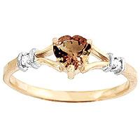 Citrine and Diamond Ring 0.45ct in 9ct Gold