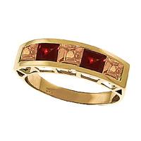 Citrine and Garnet Ring 2.25ctw in 9ct Gold