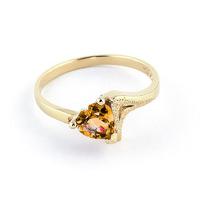 Citrine Devotion Heart Ring 0.95ct in 9ct Gold