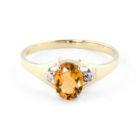 citrine and diamond desire ring 075ct in 9ct gold