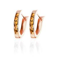 Citrine Acute Huggie Earrings 0.7ctw in 9ct Rose Gold