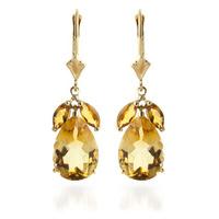 Citrine Drop Earrings 13.0ctw in 9ct Gold