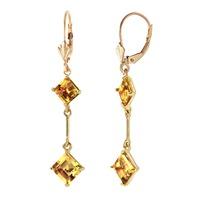 citrine two tier drop earrings 375ctw in 9ct gold