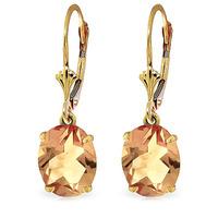 Citrine Drop Earrings 6.25ctw in 9ct Gold