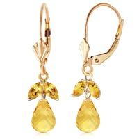 citrine snowdrop briolette earrings 34ctw in 9ct gold