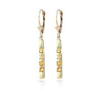 Citrine Bar Drop Earrings 0.7ctw in 9ct Gold