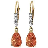 Citrine and Diamond Belle Drop Earrings 3.0ctw in 9ct Gold