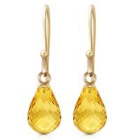 Citrine Zeal Briolette Drop Earrings 2.7ctw in 9ct Gold