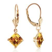 Citrine Drop Earrings 3.2ctw in 9ct Gold