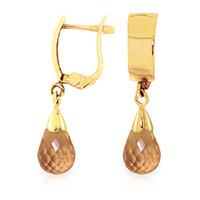 Citrine Teardrop Briolette Earrings 2.5ctw in 9ct Gold