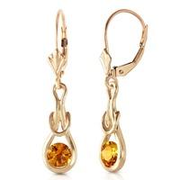 Citrine San Francisco Drop Earrings 1.3ctw in 9ct Gold