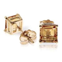 Citrine Stud Earrings 1.75ctw in 9ct Gold