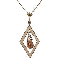 Citrine Kite Briolette Pendant Necklace 0.7ct in 9ct Gold