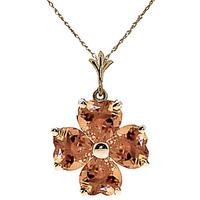 citrine four leaf clover heart pendant necklace 38ctw in 9ct gold