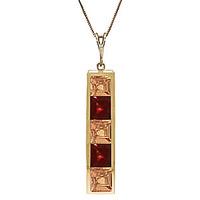 Citrine and Garnet Channel Set Pendant Necklace 2.25ctw in 9ct Gold