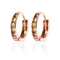 Citrine Huggie Earrings 0.7ctw in 9ct Rose Gold