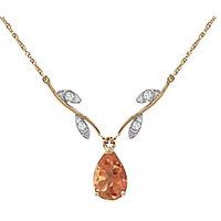 Citrine and Diamond Vine Branch Pendant Necklace 1.5ct in 9ct Gold