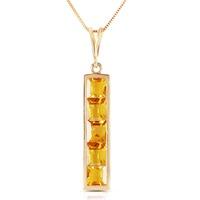 Citrine Channel Set Pendant Necklace 2.25ctw in 9ct Gold