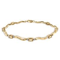 Citrine and Diamond Tennis Bracelet 2.0ctw in 9ct Gold