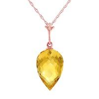 Citrine Briolette Pendant Necklace 9.5ct in 9ct Rose Gold