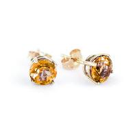 Citrine Stud Earrings 3.1ctw in 9ct Gold