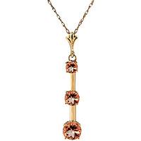 Citrine Bar Pendant Necklace 1.25ctw in 9ct Gold