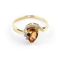 Citrine and Diamond Belle Ring 1.5ct in 9ct Gold