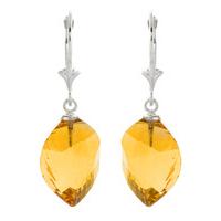 Citrine Briolette Drop Earrings 23.5ctw in 9ct White Gold