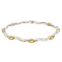 Citrine and Diamond Tennis Bracelet 2.0ctw in 9ct White Gold