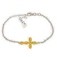 Citrine Adjustable Cross Bracelet 1.7ctw in 9ct White Gold