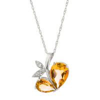 Citrine and Diamond Eternal Pendant Necklace 4.0ctw in 9ct White Gold