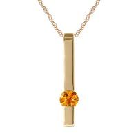 Citrine Bar Drop Pendant Necklace 0.25ct in 9ct Gold